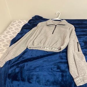 Very oversized zip front sweat